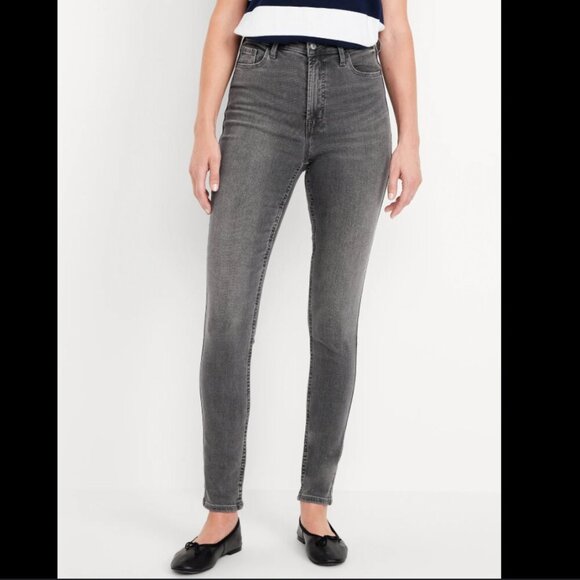 Old Navy Extra High-Rise Rockstar Super Skinny Jean Faded Black 0 - Picture 1 of 11